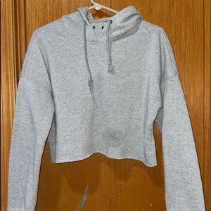 womens small grey cropped hoodie
